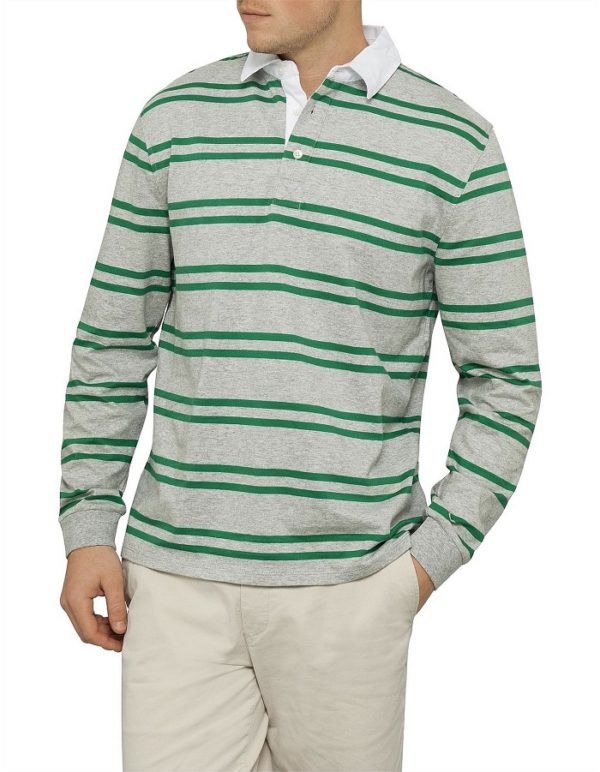 Men’s Fine Stripe Rugby Polo